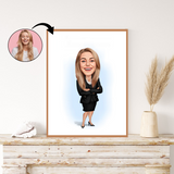 Virksomhed tema71 (1 person) - karikaturtegning efter dine fotos - Just Karikatur