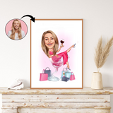 Fødselsdag tema6 (1 person) - karikaturtegning efter dine fotos - Just Karikatur