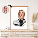 Virksomhed tema45 (1 person) - karikaturtegning efter dine fotos - Just Karikatur