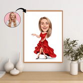 Til hende tema39 (1 person) - karikaturtegning efter dine fotos - Just Karikatur