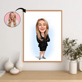 Virksomhed tema71 (1 person) - karikaturtegning efter dine fotos - Just Karikatur