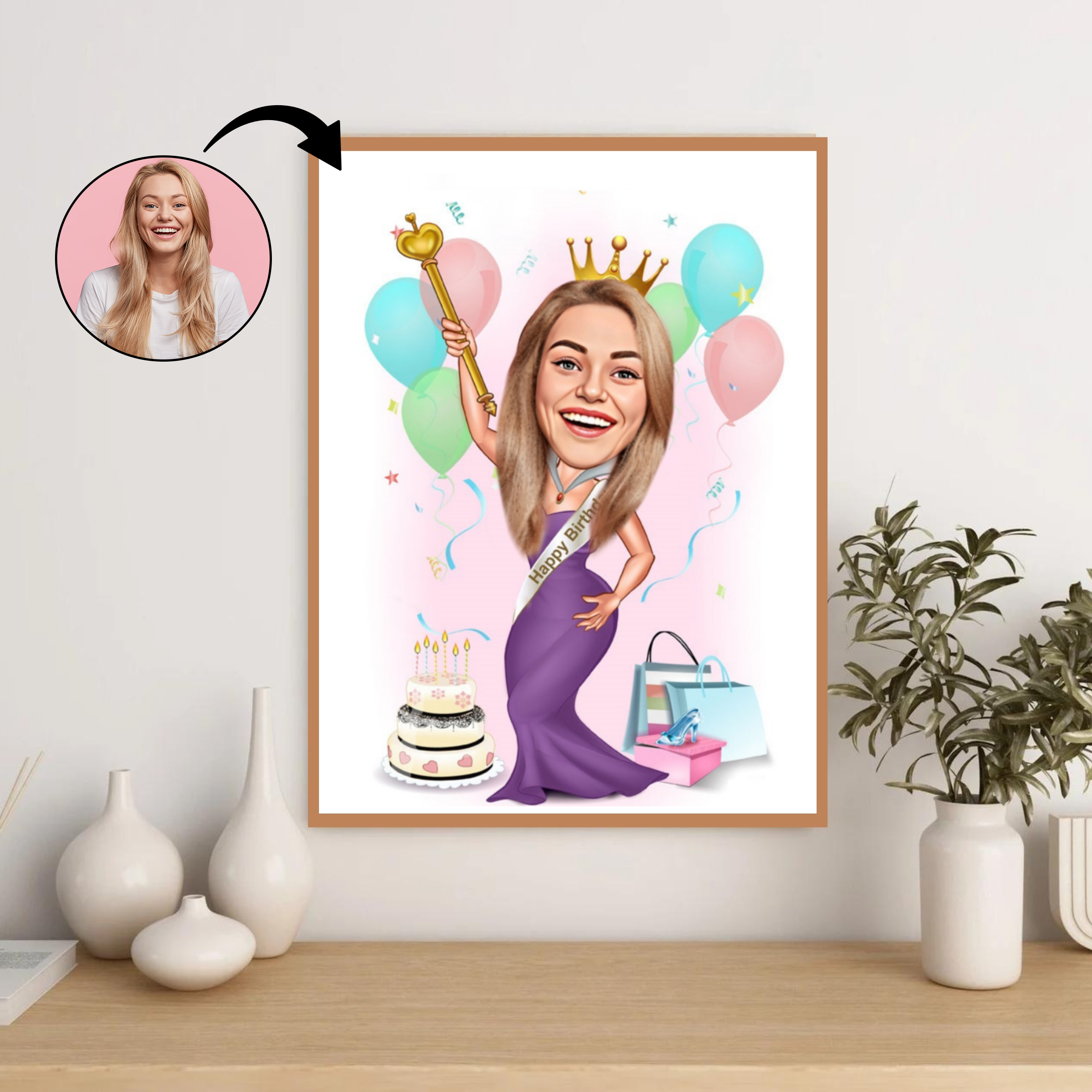 Kopi af Fødselsdag tema5 (1 person) - karikaturtegning efter dine fotos - Just Karikatur