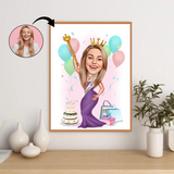 Kopi af Fødselsdag tema5 (1 person) - karikaturtegning efter dine fotos - Just Karikatur