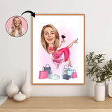 Fødselsdag tema6 (1 person) - karikaturtegning efter dine fotos - Just Karikatur