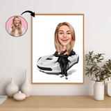 Virksomhed tema45 (1 person) - karikaturtegning efter dine fotos - Just Karikatur