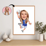 Sports tema69 (1 person) - karikaturtegning efter dine fotos - Just Karikatur