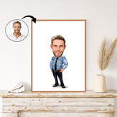 Politi & Militær tema3 (1 person) - karikaturtegning efter dine fotos - Just Karikatur