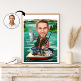 Rejse tema18 (1 person) - karikaturtegning efter dine fotos - Just Karikatur