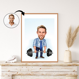 Virksomhed tema9 (1 person) - karikaturtegning efter dine fotos - Just Karikatur