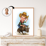 Til ham tema65 (1 person) - karikaturtegning efter dine fotos - Just Karikatur