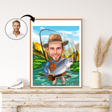 Rejse tema11 (1 person) - karikaturtegning efter dine fotos - Just Karikatur