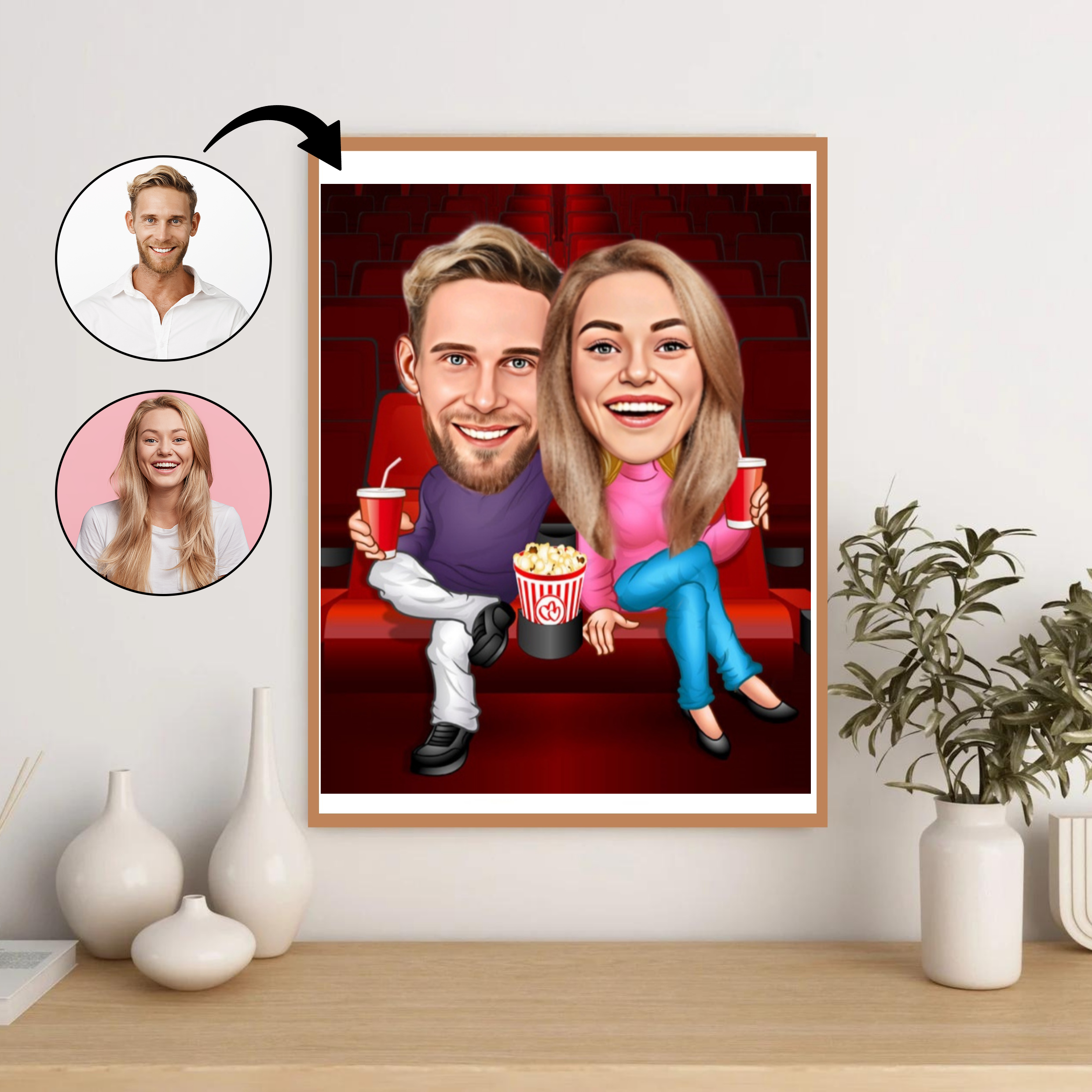 Par tema92 (2 personer) - karikaturtegning efter dine fotos - Just Karikatur