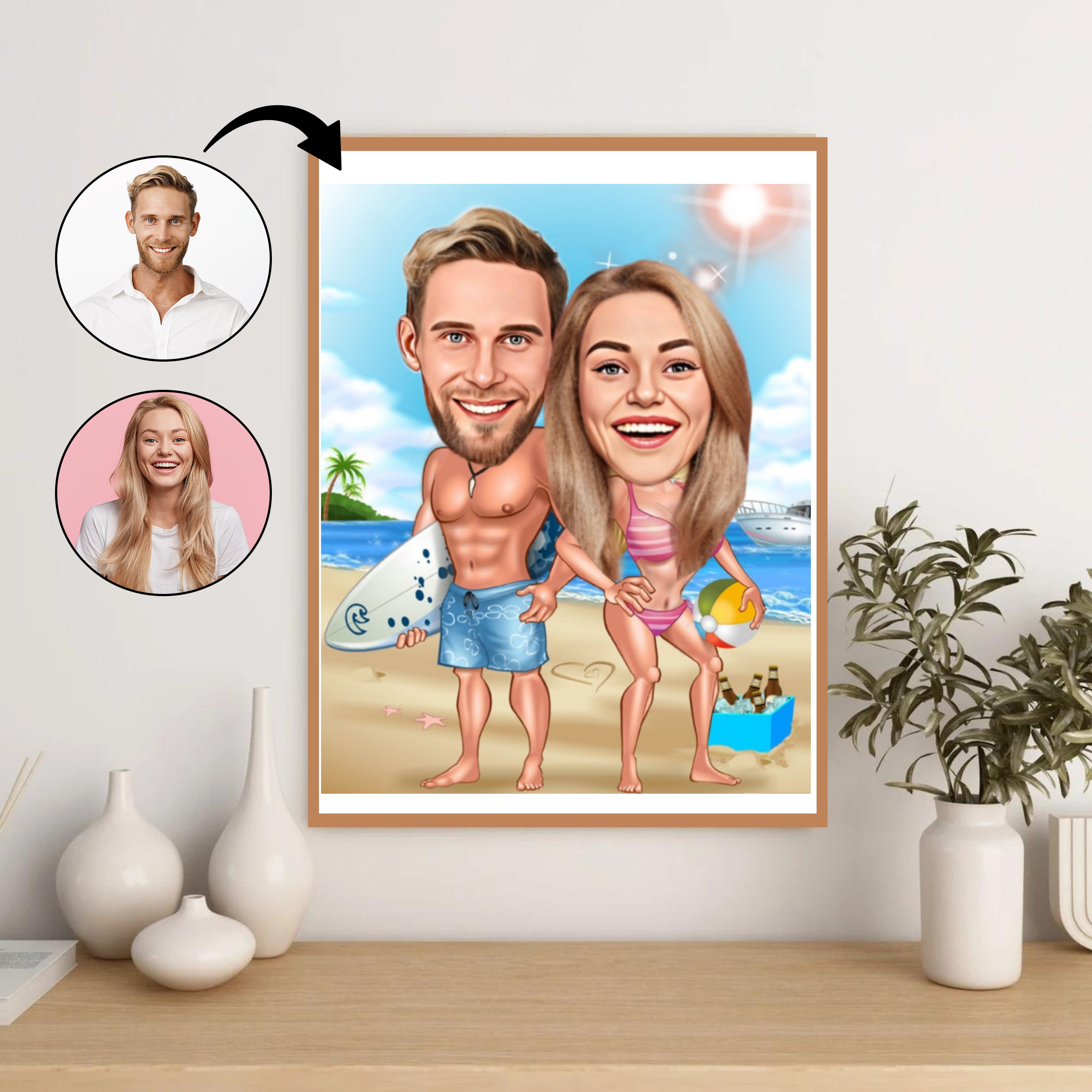 Par tema88 (2 personer) - karikaturtegning efter dine fotos - Just Karikatur