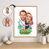 Par tema137 (2 personer) - karikaturtegning efter dine fotos - Just Karikatur