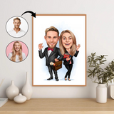 Par tema102 (2 personer) - karikaturtegning efter dine fotos - Just Karikatur