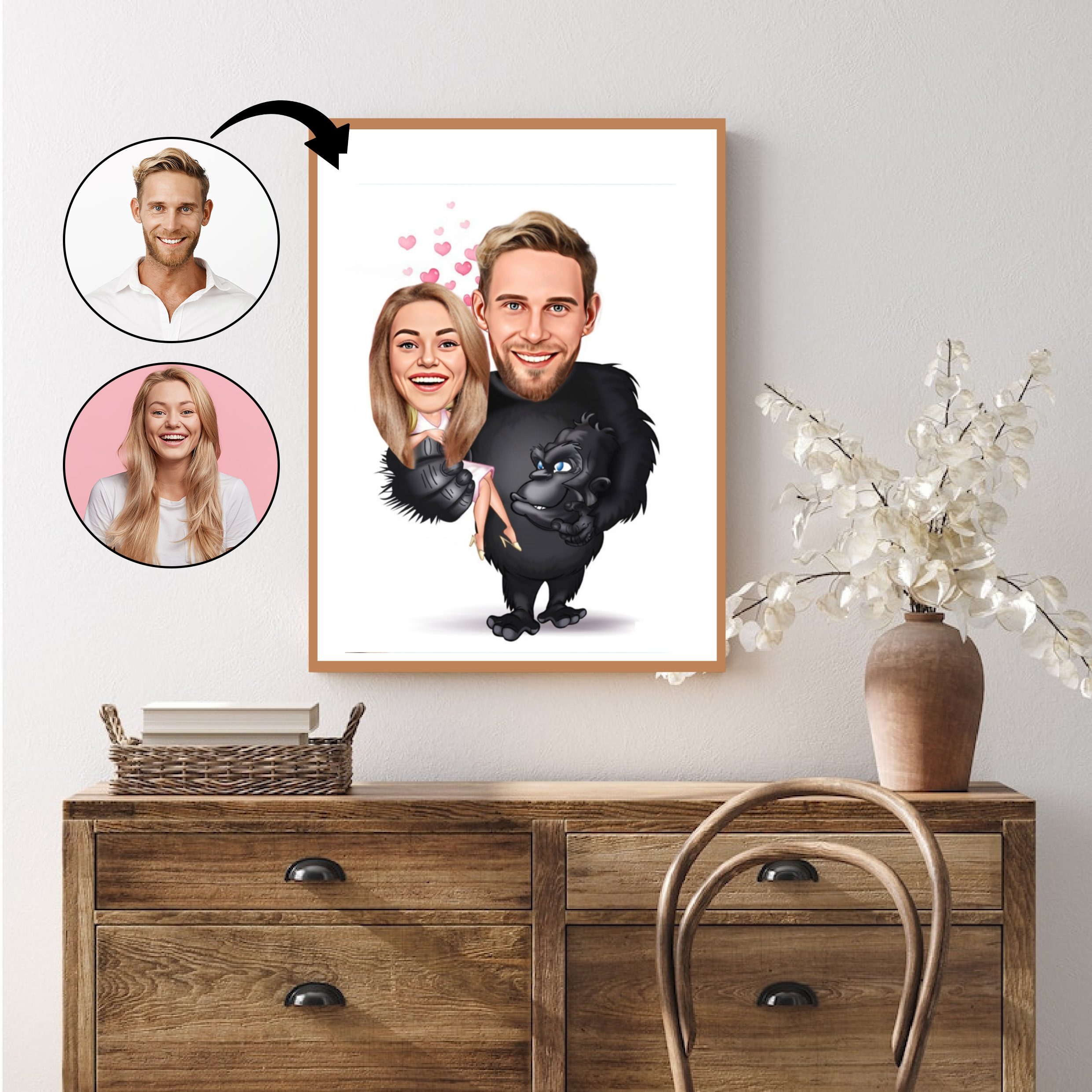 Par tema75 (2 personer) - karikaturtegning efter dine fotos - Just Karikatur