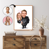 Par tema75 (2 personer) - karikaturtegning efter dine fotos - Just Karikatur