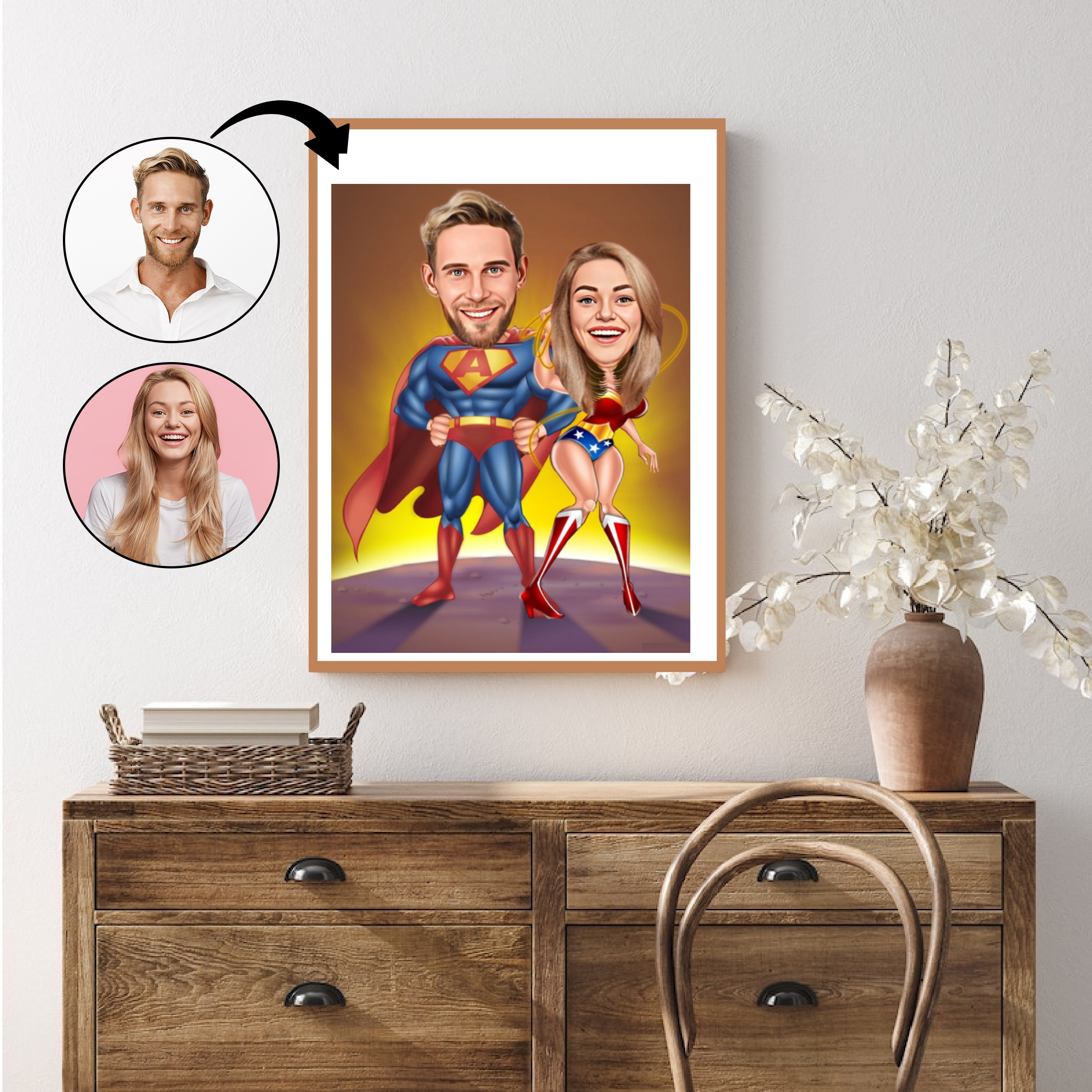 Par tema93 (2 personer) - karikaturtegning efter dine fotos - Just Karikatur