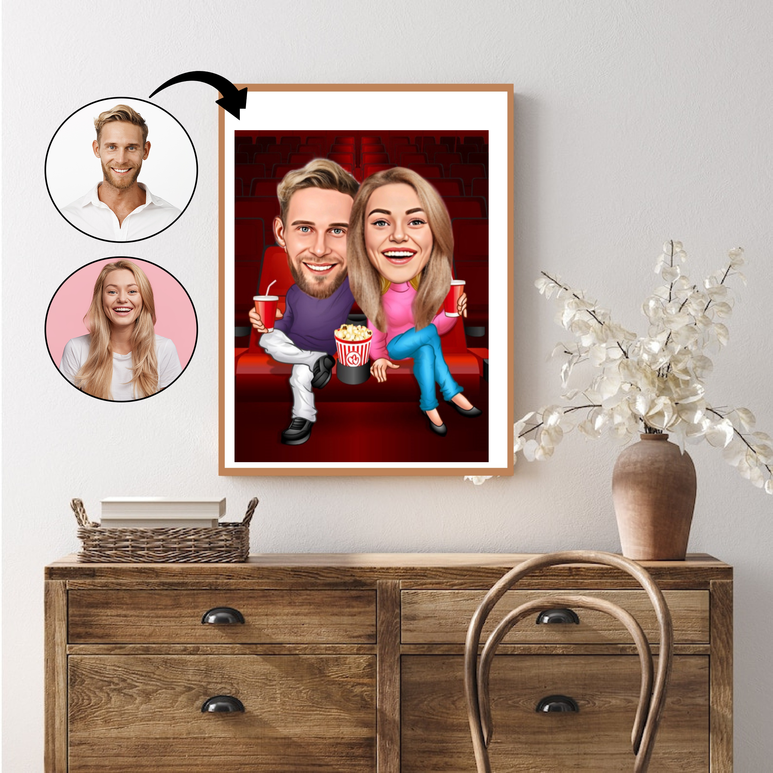 Par tema92 (2 personer) - karikaturtegning efter dine fotos - Just Karikatur