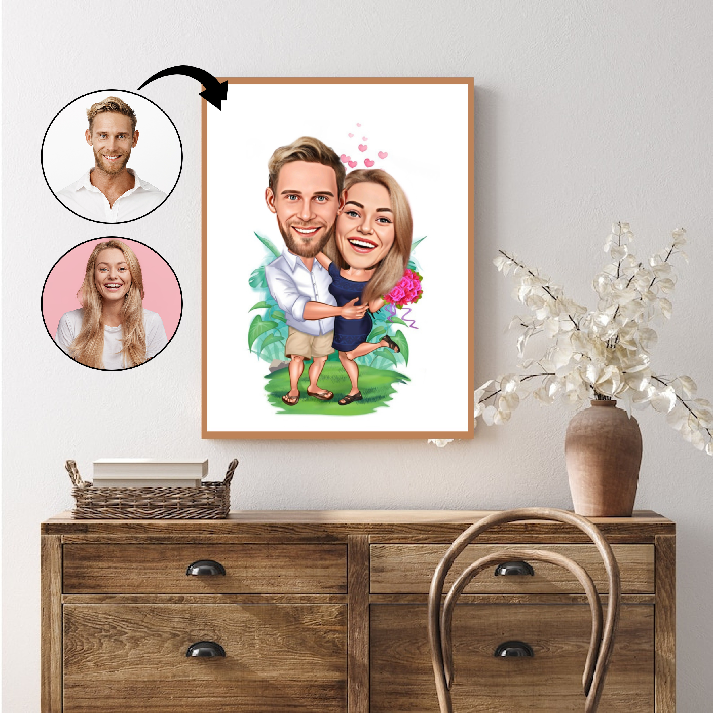 Par tema137 (2 personer) - karikaturtegning efter dine fotos - Just Karikatur