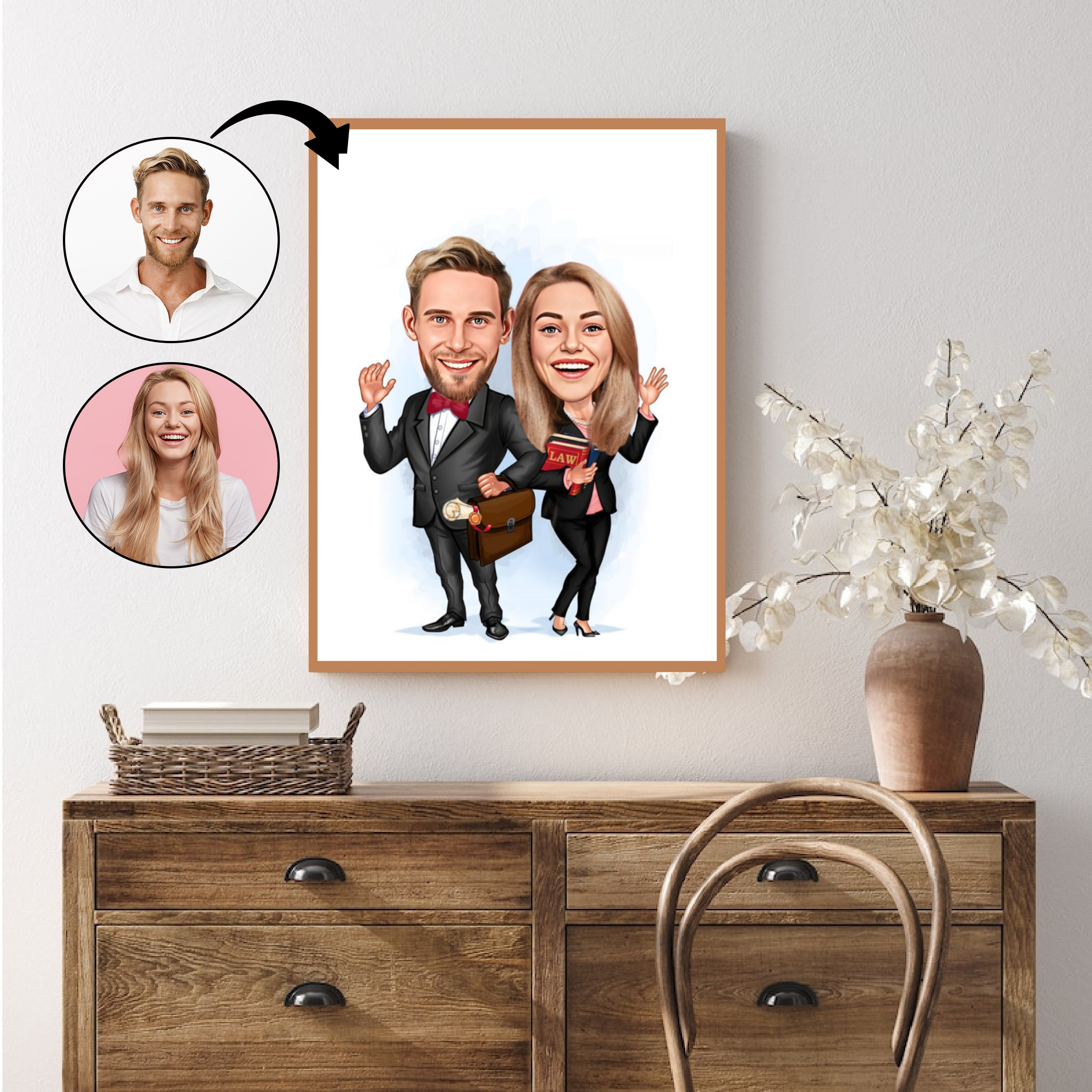 Par tema102 (2 personer) - karikaturtegning efter dine fotos - Just Karikatur