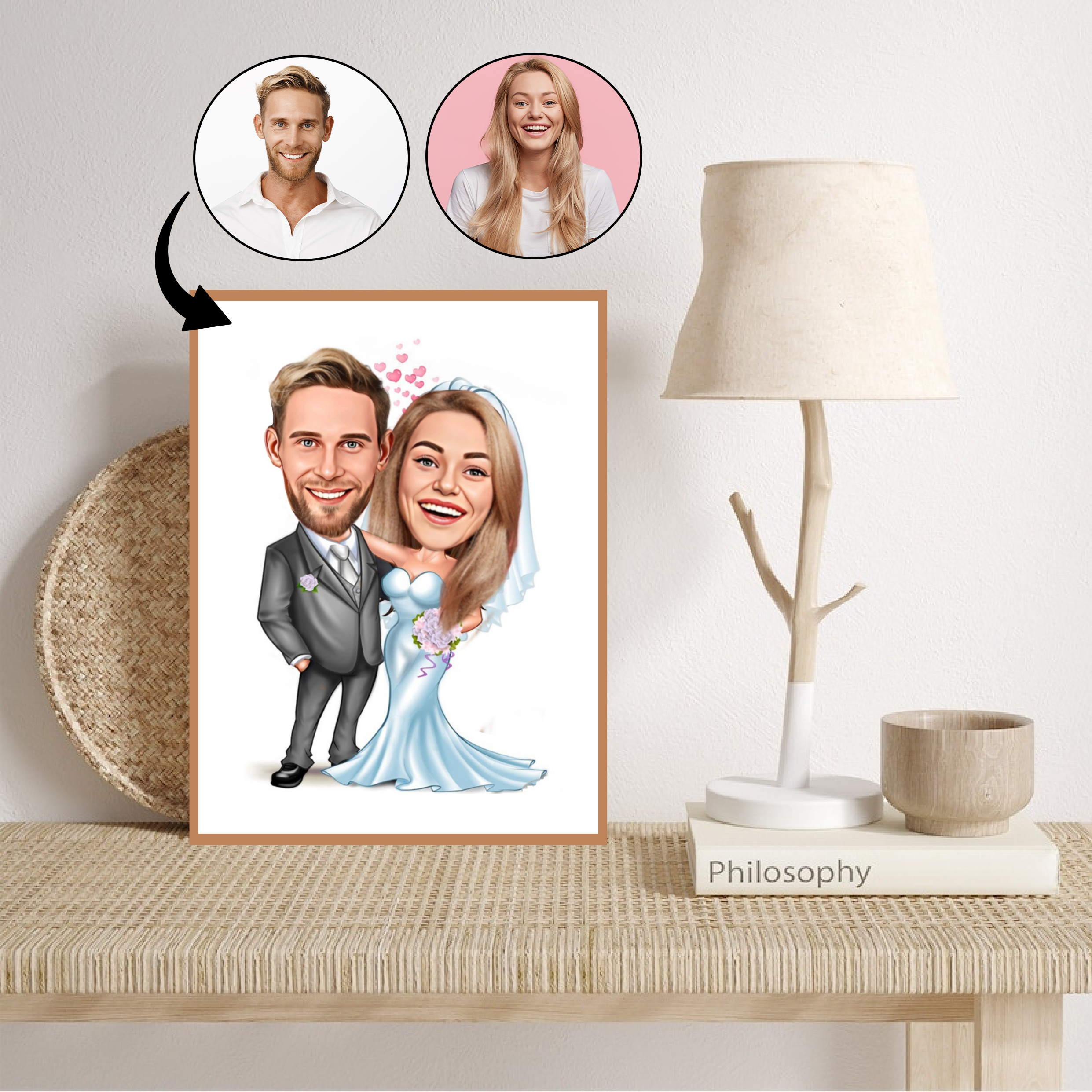 Par tema10 (2 personer) - karikaturtegning efter dine fotos - Just Karikatur