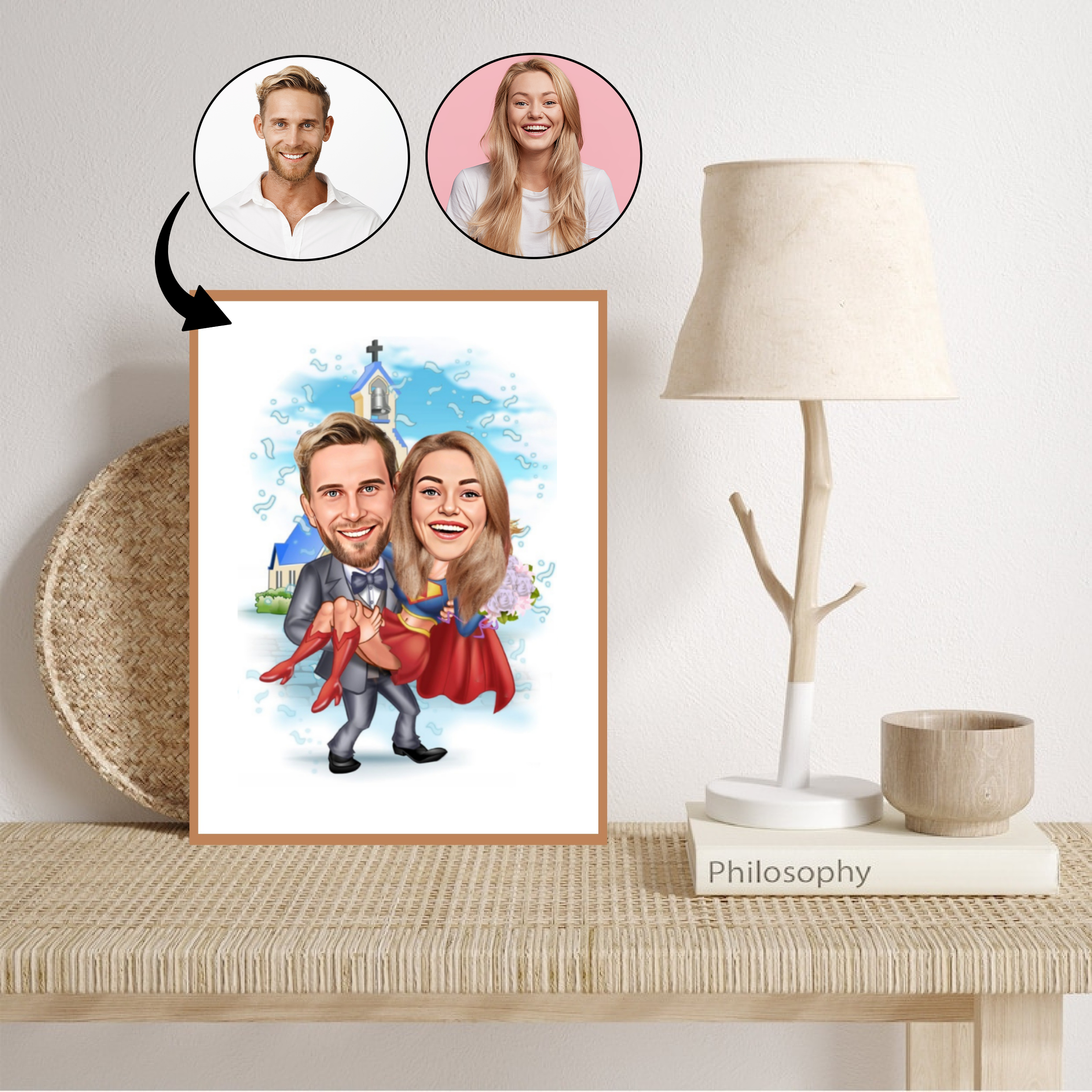 Par tema30 (2 personer) - karikaturtegning efter dine fotos - Just Karikatur