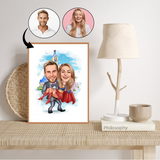 Par tema30 (2 personer) - karikaturtegning efter dine fotos - Just Karikatur