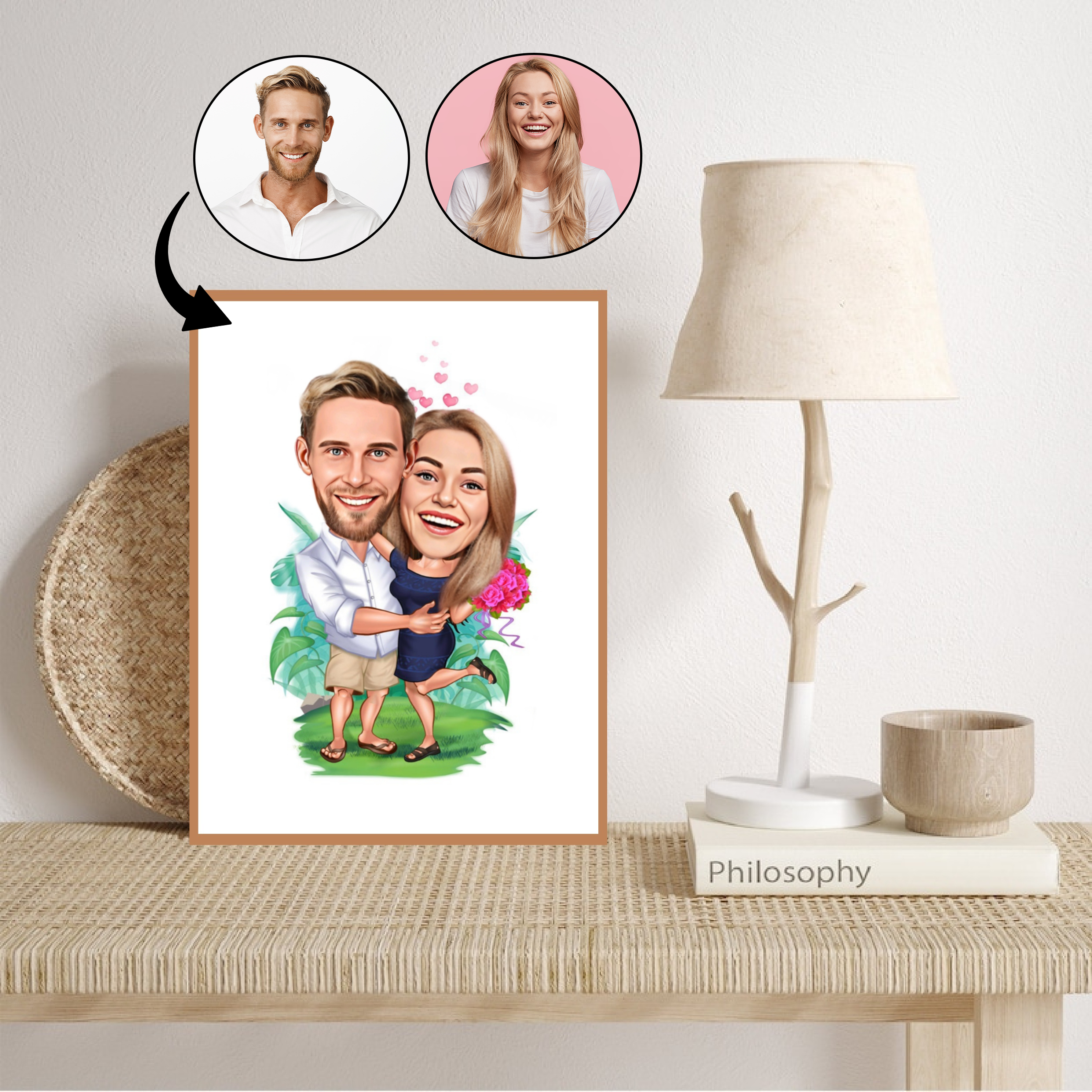 Par tema137 (2 personer) - karikaturtegning efter dine fotos - Just Karikatur