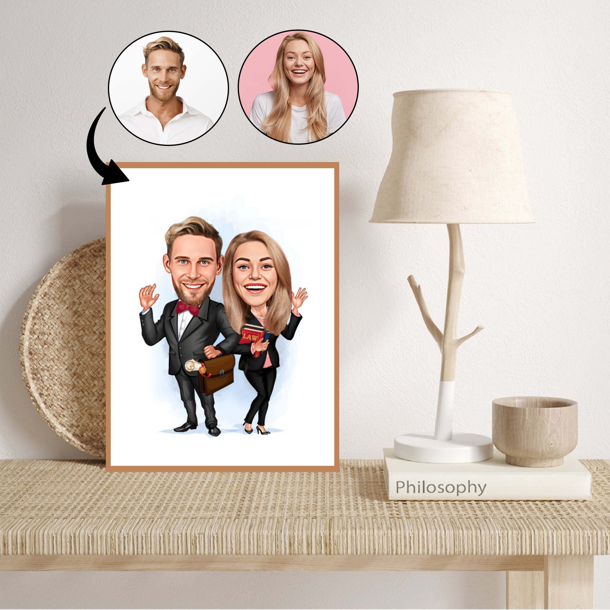 Par tema102 (2 personer) - karikaturtegning efter dine fotos - Just Karikatur