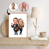 Par tema102 (2 personer) - karikaturtegning efter dine fotos - Just Karikatur