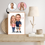 Par tema60 (2 personer) - karikaturtegning efter dine fotos - Just Karikatur