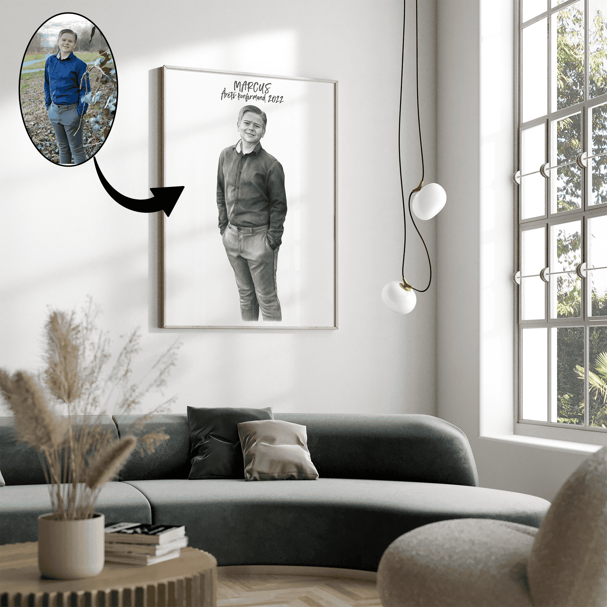 Portrættegning efter dine fotos - Just Karikatur