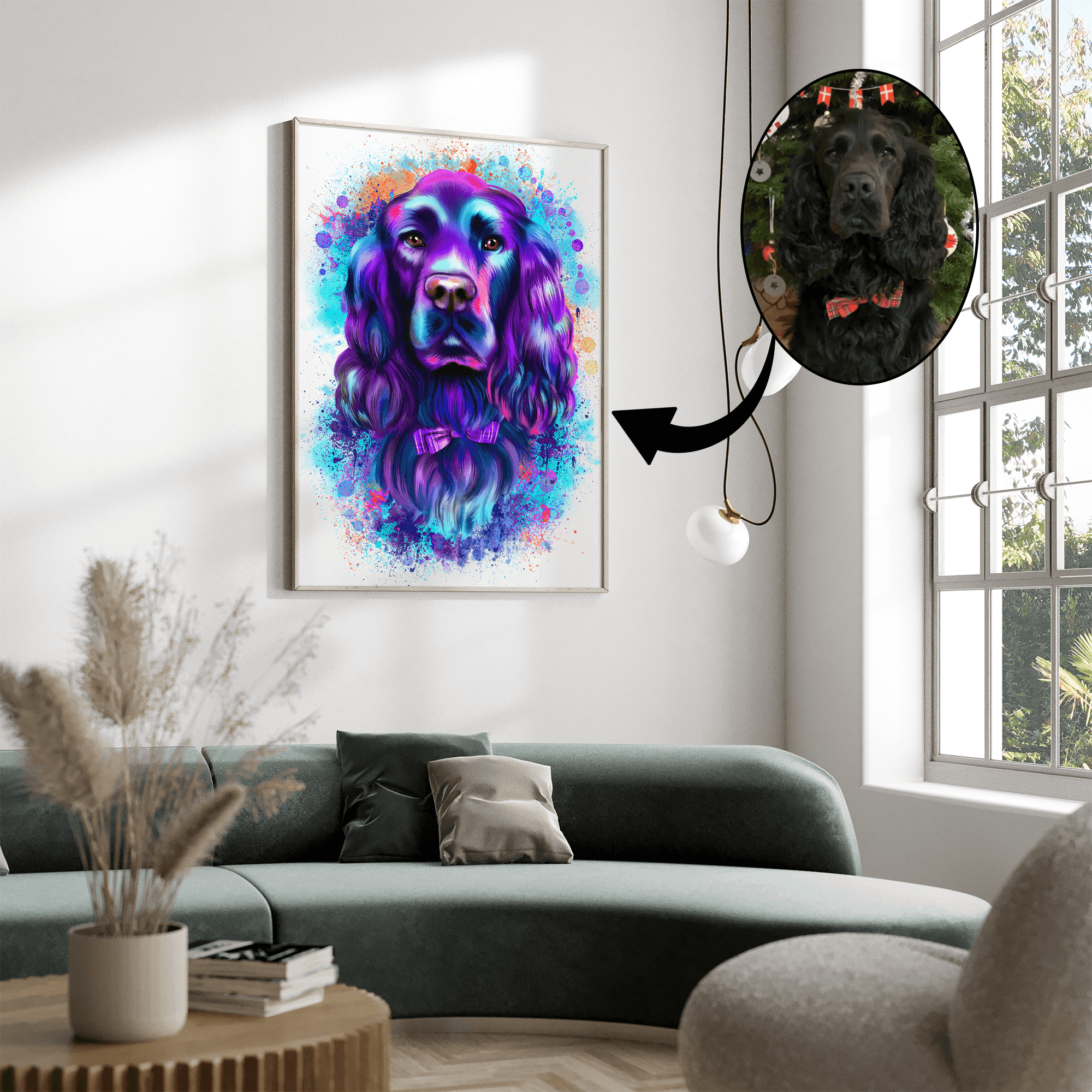 Vandmaleri af dyr - maleri efter dine fotos - Just Karikatur