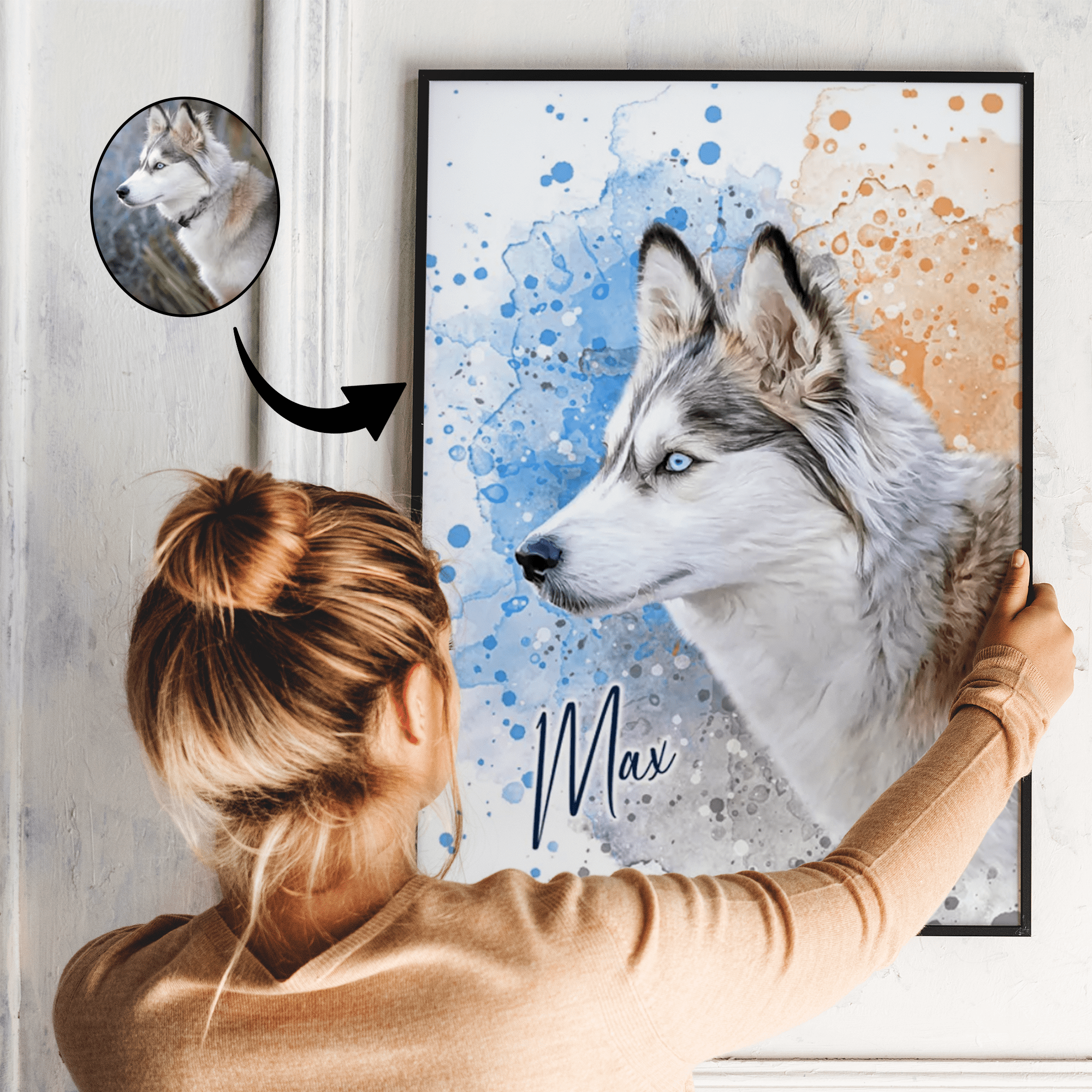 Akvarel af dyr - maleri efter dine fotos - Just Karikatur