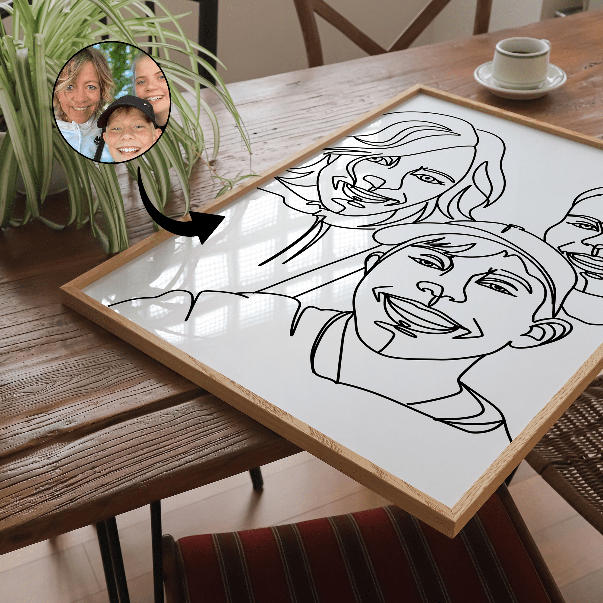 Line Art - tegning efter dine fotos - Just Karikatur