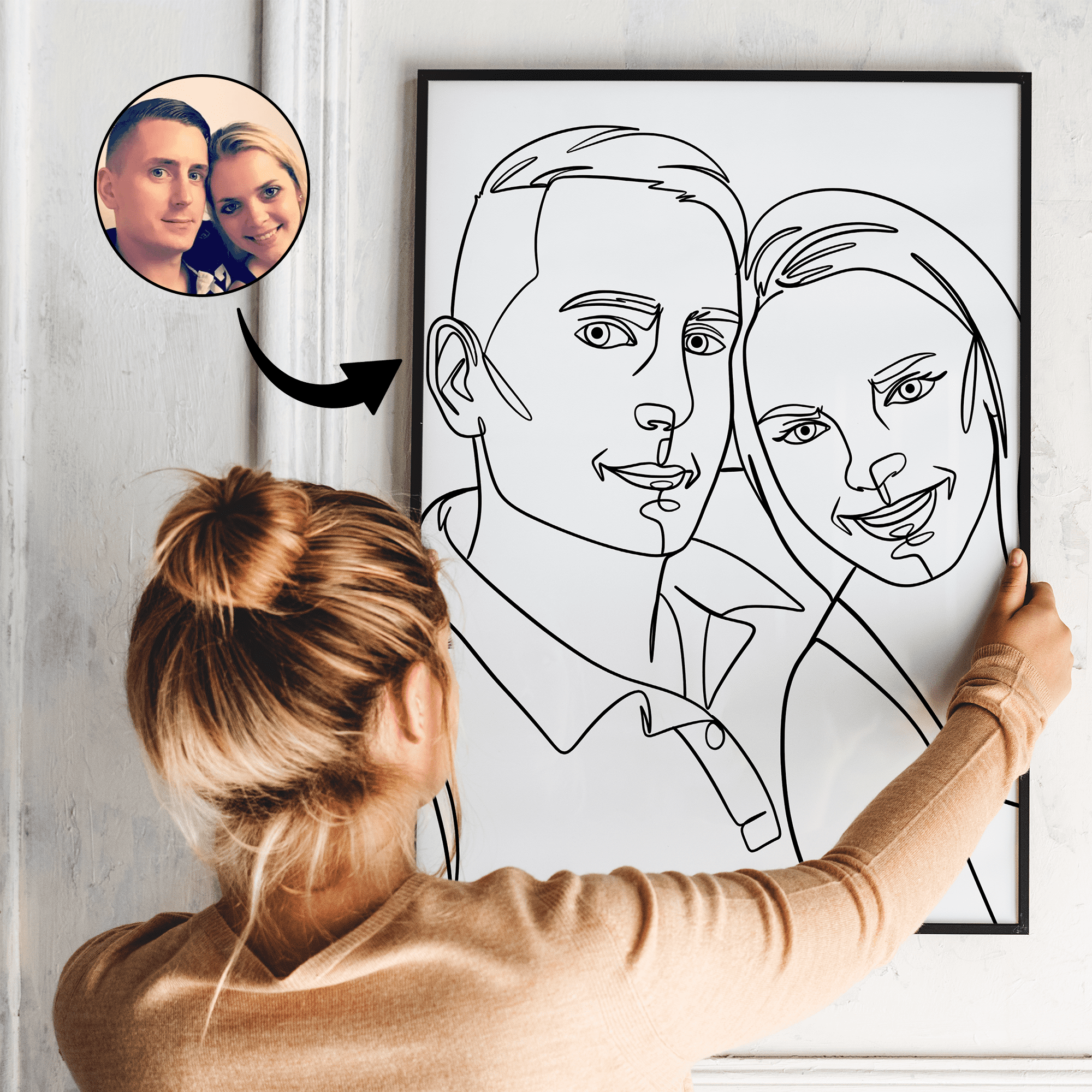 Line Art - tegning efter dine fotos - Just Karikatur