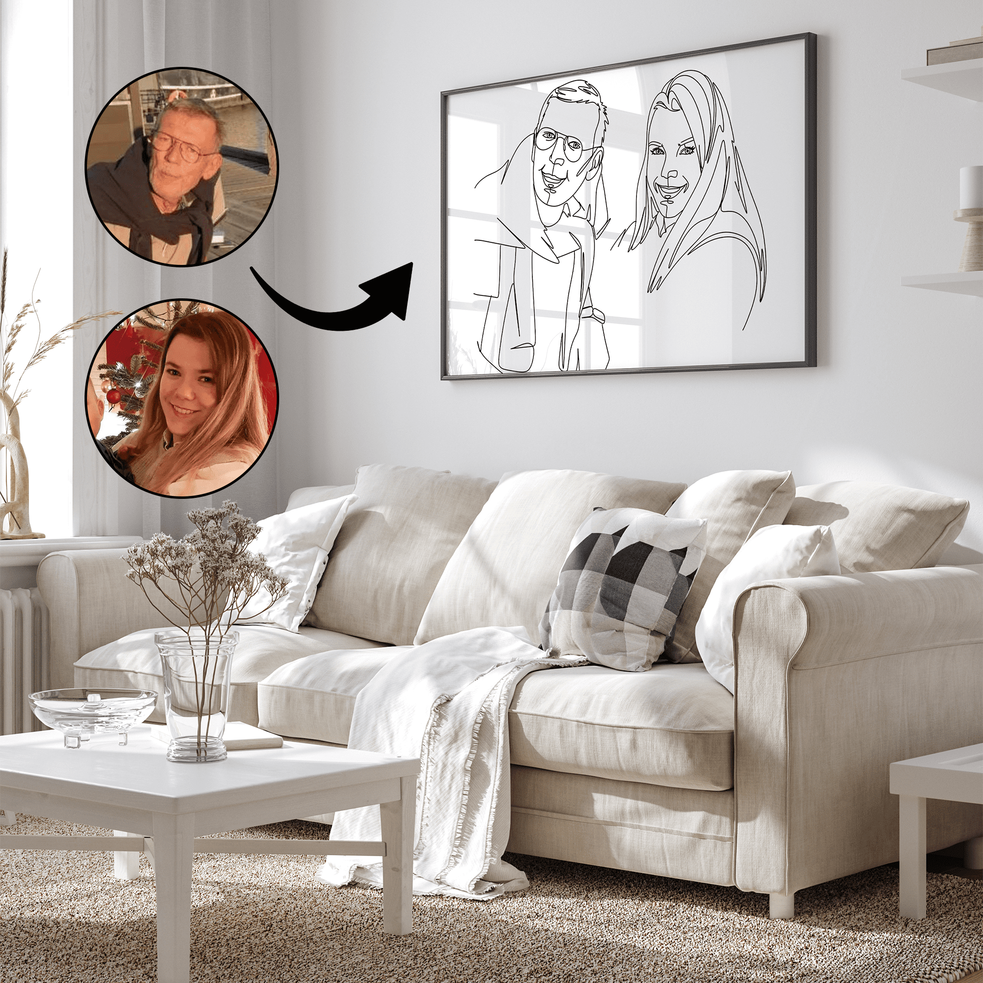 Line Art - tegning efter dine fotos - Just Karikatur