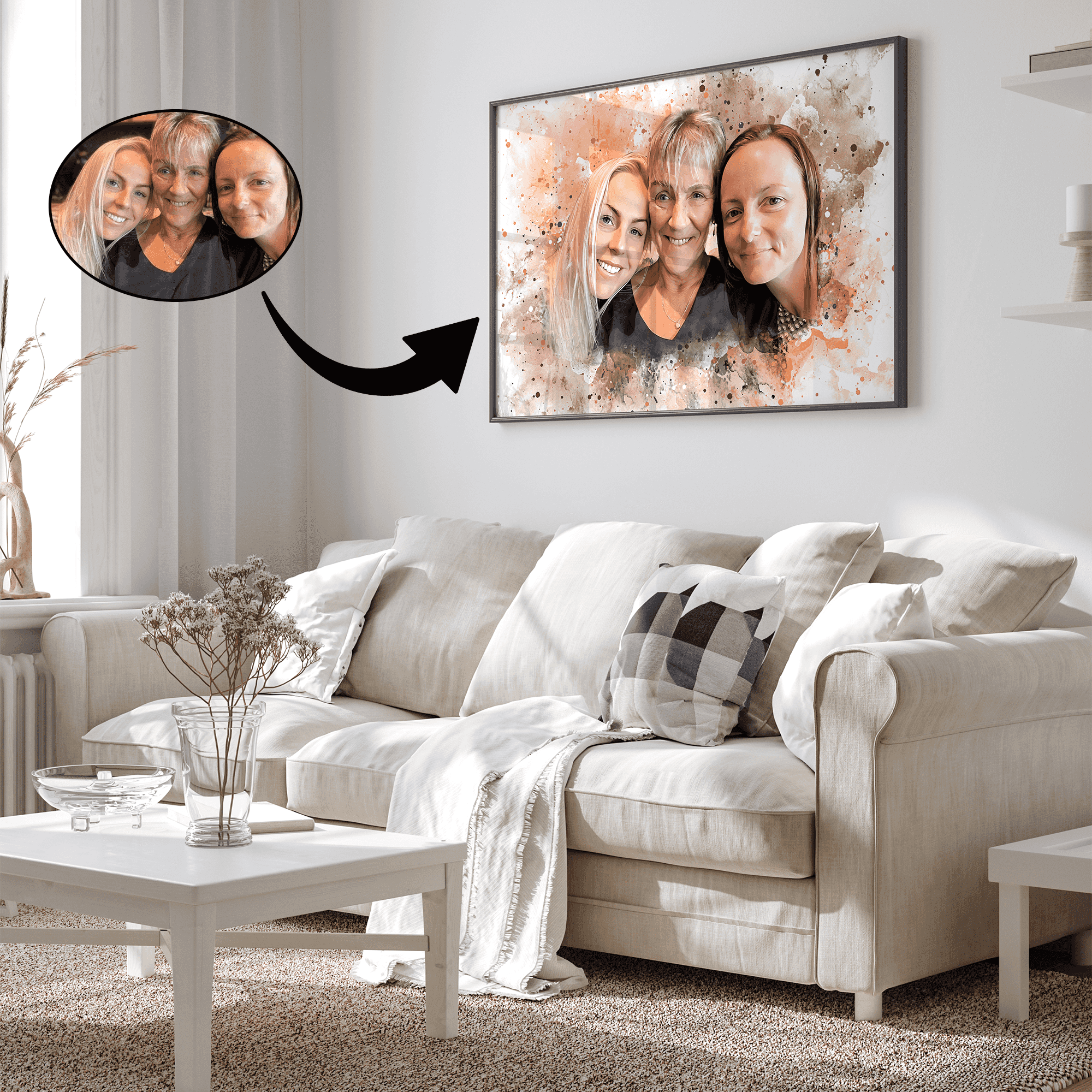 Akvarel - maleri efter dine fotos - Just Karikatur