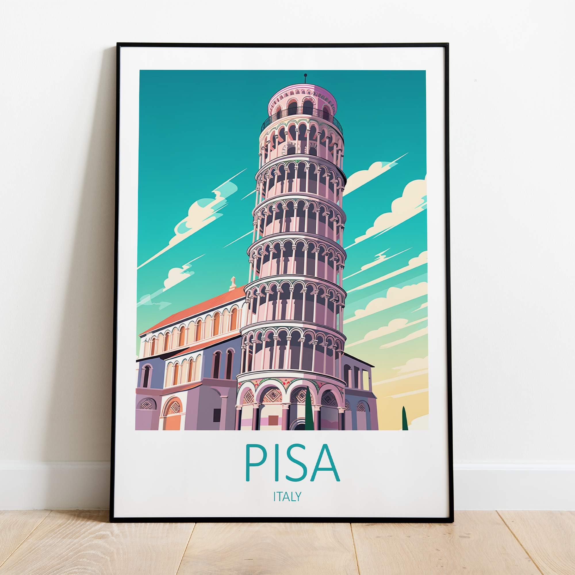 Leaning Tower Of Pisa - plakat - Just Karikatur