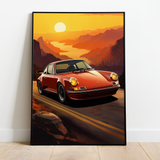Porsche 911 - plakat 1 - Just Karikatur