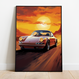 Porsche 911 - plakat 4 - Just Karikatur