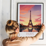 Eiffel Tower i Paris - plakat 1 - Just Karikatur