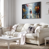 Par under regnvej med paraply - plakat 3 - Just Karikatur