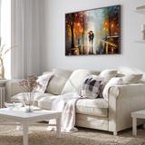 Par under regnvej med paraply - plakat 4 - Just Karikatur