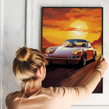 Porsche 911 - plakat 4 - Just Karikatur