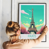 Eiffel Tower i Paris - plakat 2 - Just Karikatur
