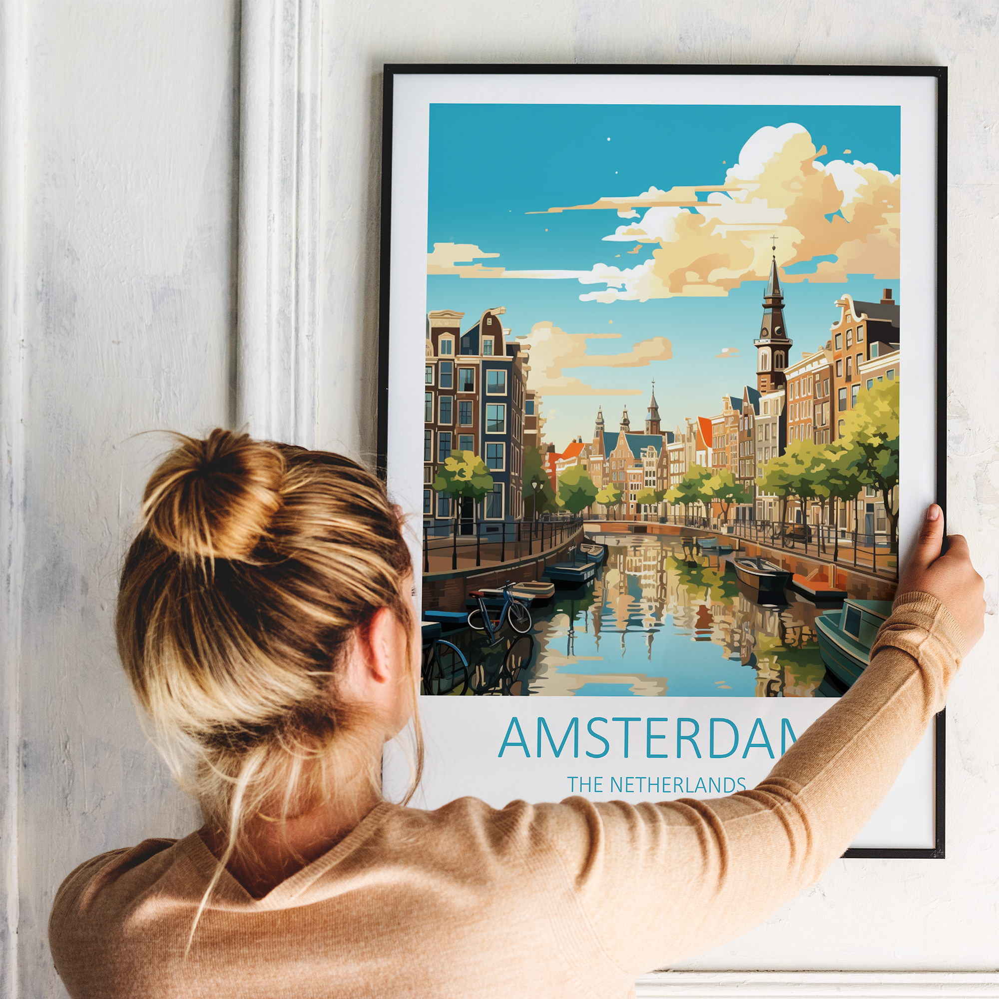 Amsterdam i Holland - plakat 4 - Just Karikatur