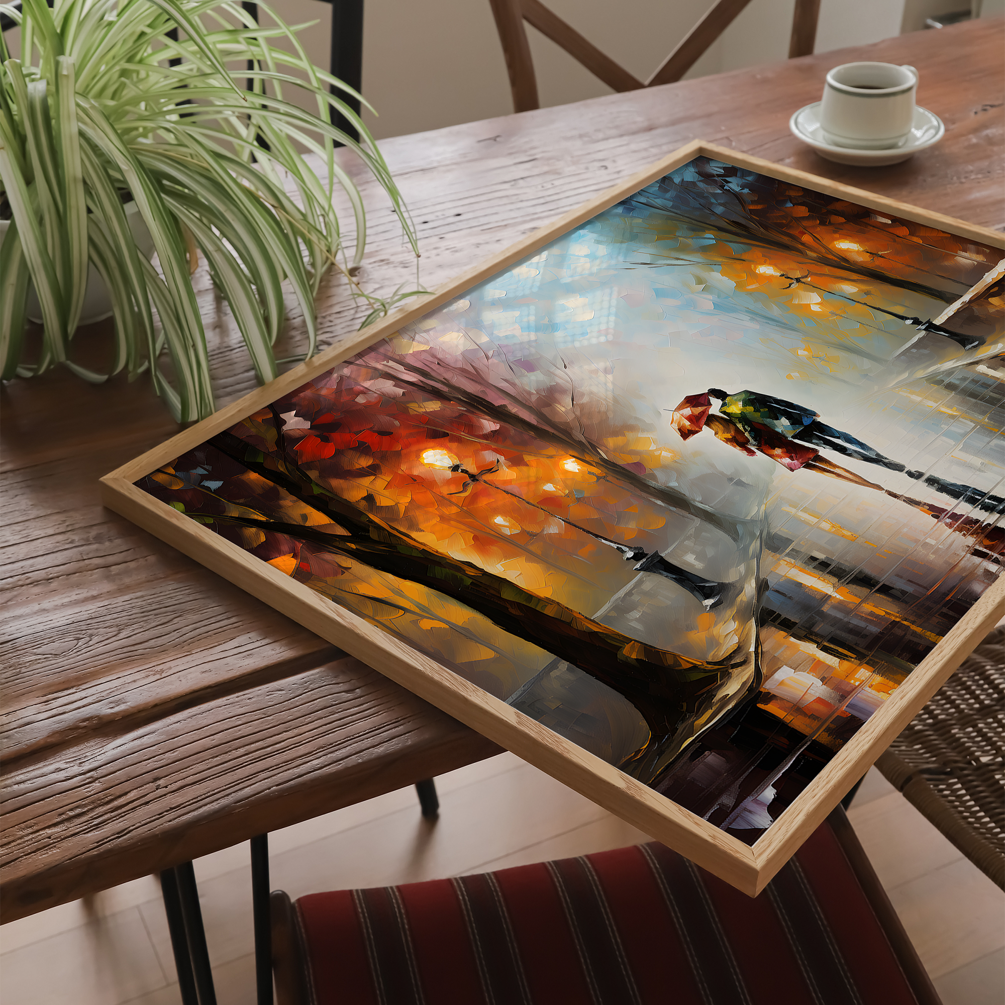 Par under regnvej med paraply - plakat 4 - Just Karikatur