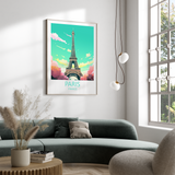 Eiffel Tower i Paris - plakat 2 - Just Karikatur